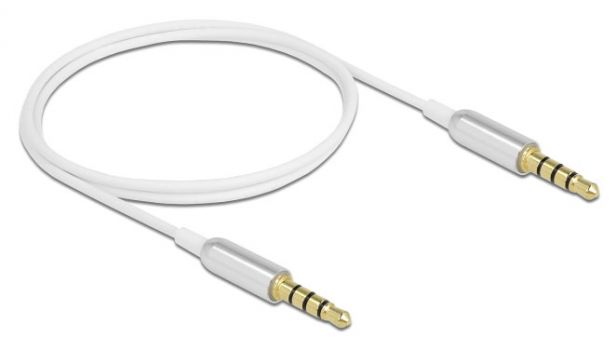 DELOCK καλώδιο 3.5mm 66073, CTIA, 32AWG, 0.5m, λευκό - Cables - Adapters