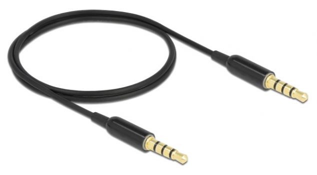 DELOCK καλώδιο 3.5mm 66075, CTIA, 32AWG, 0.5m, μαύρο - Cables - Adapters
