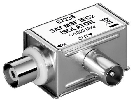 GOOBAY SAT isolator 67235, γωνιακό, 5MHz - 1000MHz, ασημί - Image - Audio