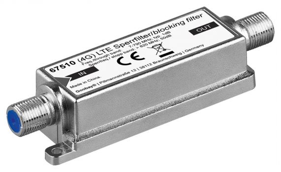 GOOBAY blocking  φίλτρο LTE/4G 67510, 5-790 MHz, ασημί - Image - Audio