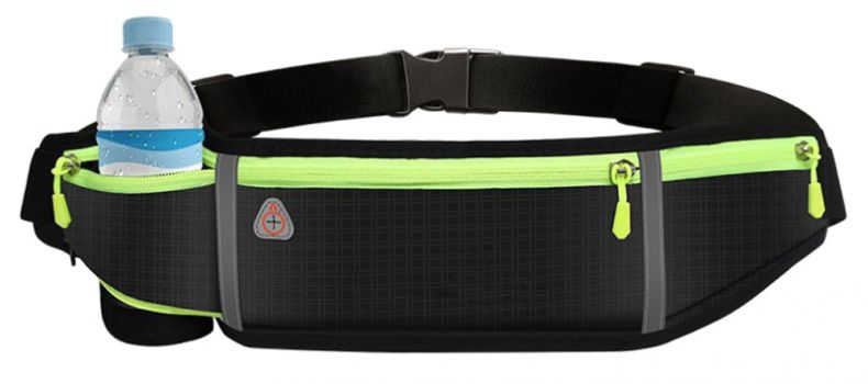 Τσάντα μέσης 68152, με ανακλαστικά, μαύρη - Bags - Wallets