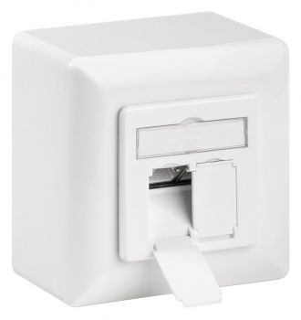 GOOBAY επιτοίχια πρίζα CAT 6a 68572, 2x RJ45, 80x80mm, λευκή - Electrical equipment