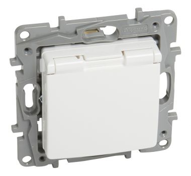 LEGRAND πρίζα 2Π+Τ με κάλυμμα 764532, λευκή - Electrical equipment