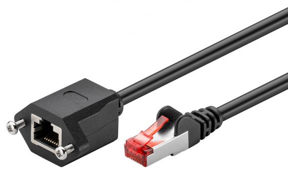 GOOBAY καλώδιο προέκτασης F/UTP CAT6 77560, copper, AWG 26, 2m, μαύρο - Cables - Adapters