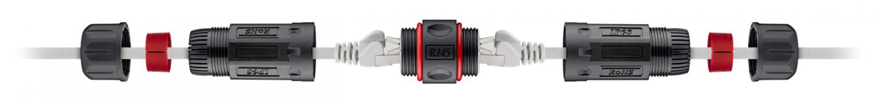 GOOBAY αδιάβροχος σύνδεσμος RJ45 Cat.6 79566, IP68, μαύρο - Cables - Adapters