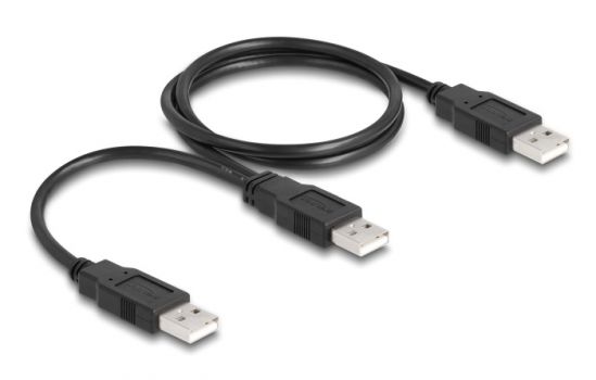 DELOCK καλώδιο USB σε 2x USB 80000, 480Mbps, 70cm, μαύρο - Cables - Adapters