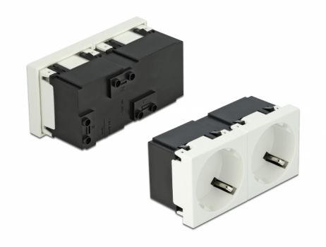 DELOCK διπλό module πρίζας ρεύματος Easy 45 81322, 45°, 45x45mm, 5τμχ - Electrical equipment
