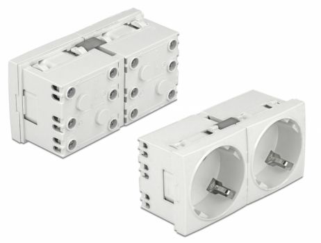 DELOCK διπλό module πρίζας ρεύματος Easy 45 81325, 45°, 45x45mm, 5τμχ - Electrical equipment