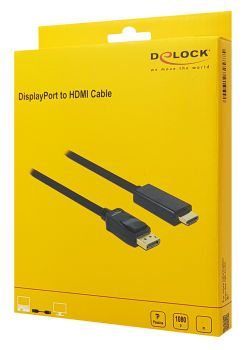 DELOCK καλώδιο DisplayPort σε HDMI 82435, passive, 1080p, 3m, μαύρο - Cables - Adapters