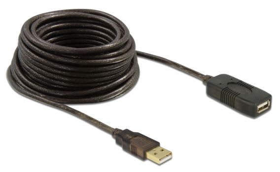 DELOCK καλώδιο USB 2.0 αρσενικό σε θηλυκό 82446, 480Mbps, 10m, μαύρο - Cables - Adapters