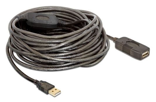 DELOCK καλώδιο USB 2.0 αρσενικό σε θηλυκό 82689, 480Mbps, 15m, μαύρο - Cables - Adapters