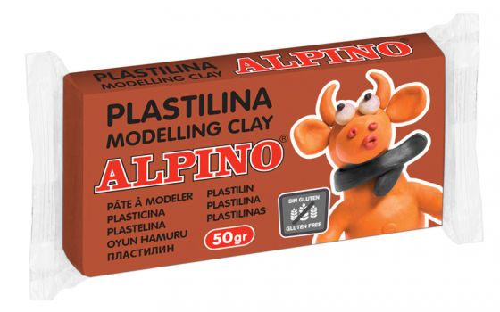 ALPINO πλαστελίνη, χωρίς γλουτένη, 50γρ, καφέ - Office Supplies