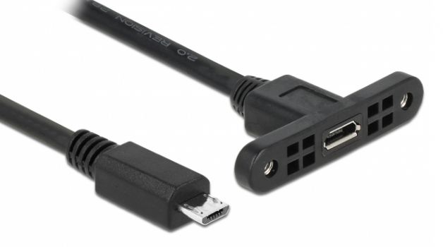 DELOCK καλώδιο USB Micro θηλυκό με panel σε αρσενικό 85246, 1m - Cables - Adapters