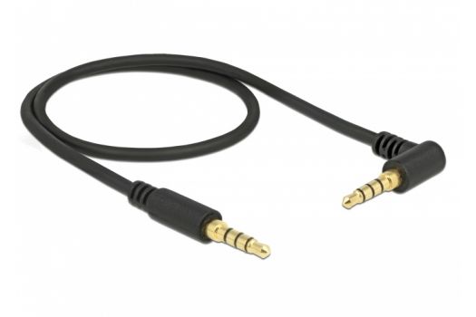 DELOCK Καλώδιο Jack stereo σε Jack stereo 4pin 3.5mm, 90°, μαύρο, 1m - Cables - Adapters