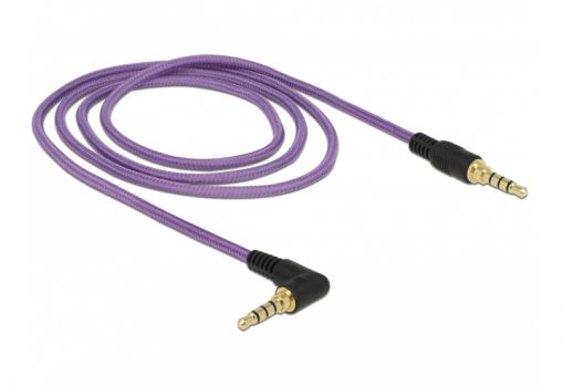 DELOCK καλώδιο Jack stereo σε Jack stereo 4pin 3.5mm, 90°, μωβ, 1m - Cables - Adapters