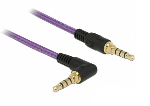 DELOCK καλώδιο Jack stereo σε Jack stereo 4pin 3.5mm, 90°, μωβ, 1m - Cables - Adapters