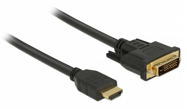 DELOCK καλώδιο HDMI σε DVI 24+1 85654, 7.92Gbps, 2K, 2m, μαύρο - Cables - Adapters