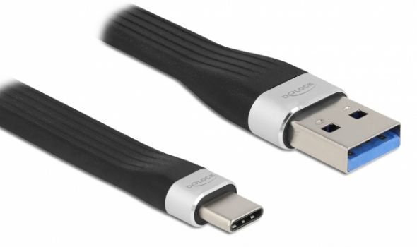DELOCK καλώδιο USB 3.1 Gen 2 σε Type-C 85771, 5Gbps, 3Α, FPC, flat, 14cm - Cables - Adapters
