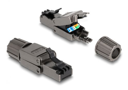 DELOCK βύσμα RJ45 CAT 8.1 STP 86514, tool-free, γκρι - Cables - Adapters