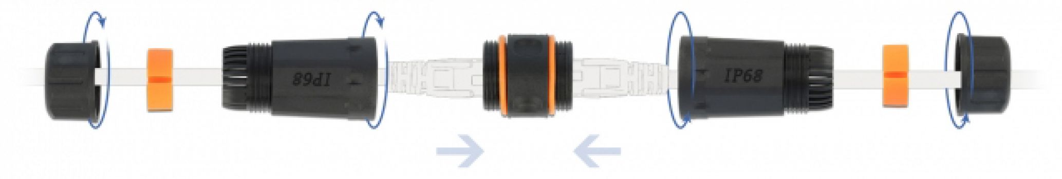 DELOCK αδιάβροχος αμφίδρομος σύνδεσμος RJ45 Cat.6A 86692, πορτοκαλί - Cables - Adapters