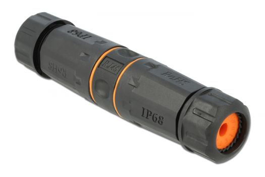 DELOCK αδιάβροχος αμφίδρομος σύνδεσμος RJ45 Cat.6A 86692, πορτοκαλί - Cables - Adapters