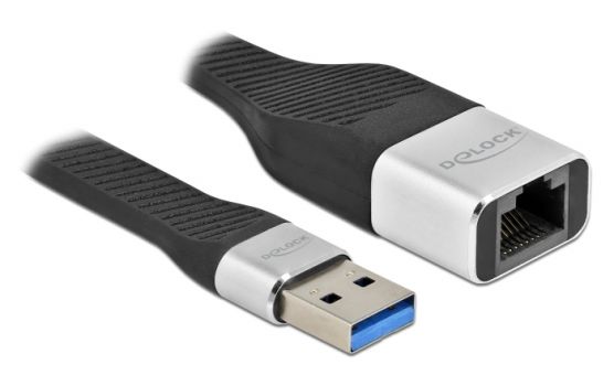DELOCK καλώδιο USB σε RJ45 86937, 10/100/1000 Mbps, 13cm, μαύρο - Networking