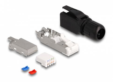 DELOCK βύσμα RJ45 CAT 6A STP 86965, tool-free, μαύρο - Cables - Adapters