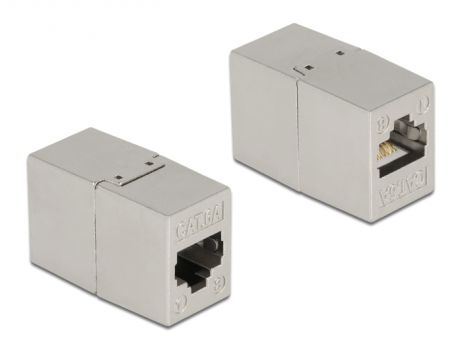DELOCK αντάπτορας RJ45 θηλυκός 87037, Cat.6A, 8P/8C, ασημί - Cables - Adapters