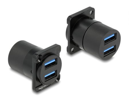 DELOCK module 2x USB σε 2x USB 87813 για D-Type υποδοχές XLR, μαύρο - Cables - Adapters
