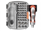 Tactix - Set of ratchet screwdriver with sockets and tips 41pcs in a plastic case - Screwdrivers