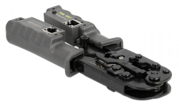 DELOCK εργαλείο πτύχωσης με απογυμνωτή & tester 90510, 8P/6P/4P - Electrician Tools