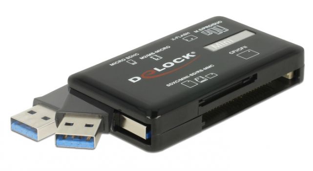 DELOCK USB card reader 91758 για CF/SD/Micro SD/MS/M2/xD, μαύρο - Περιφερειακά PC