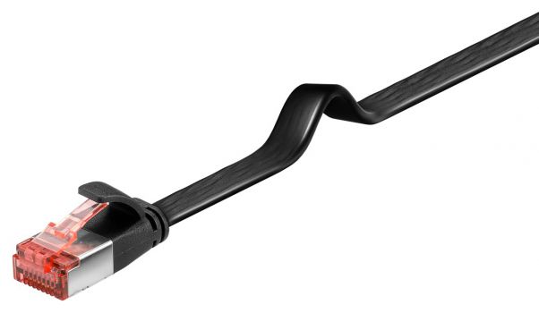 GOOBAY καλώδιο U/FTP CAT6 94238, flat, AWG 32/7, copper, 15m, μαύρο - Cables - Adapters