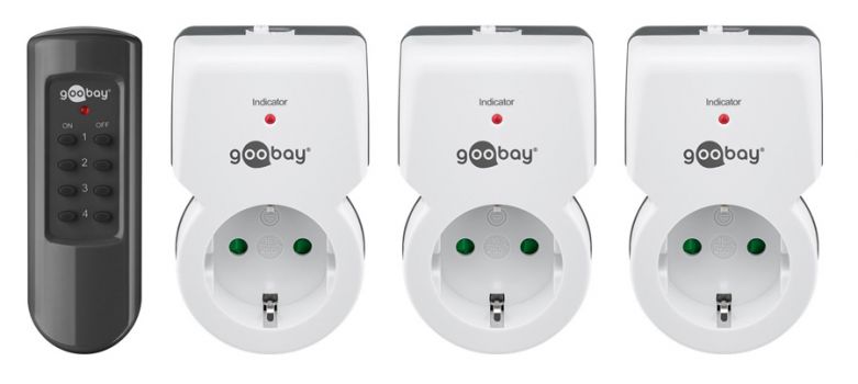 GOOBAY σετ αντάπτορες ρεύματος 94502 ραδιοελεγχόμενοι, 5A, λευκό, 3&1τμχ - Headlamps - Surges - Reels