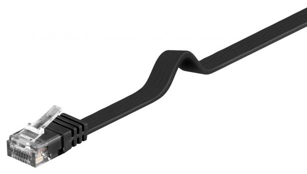 GOOBAY καλώδιο U/FTP CAT6 95383, flat, AWG 32/7, copper, 15m, μαύρο - Cables - Adapters