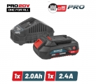BORMANN Pro BBP9920 Starter Kit 20V, Mπαταρία 2.0Ah και Φορτιστής 2.4Α - batteries