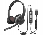 MPOW headset HC6, μικρόφωνο με noise canceling, 3.5mm & USB, μαύρο-ασημί - Περιφερειακά PC