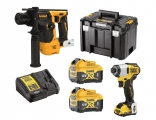 Dewalt DCK2104P2T Σετ Παλμικό Κατσαβίδι & Πιστολέτο 12V με 2 Μπαταρίες 5Ah και Θήκη - Set Εργαλείων Μπαταρίας