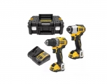 DeWALT  - 12V Σετ δραπανοκατσάβιδο DCD701 + παλμικό κατσαβίδι - Set Εργαλείων Μπαταρίας