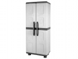 HOMEPLAST Two-leaf wardrobe Electra Plastic with 4 Shelves Grey-Anthracite 73x44x179cm. - Storage - Sort