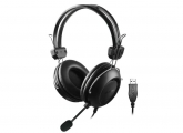 A4TECH Headset HU-35, USB, 40mm ακουστικά, 102 dB, μαύρα - Περιφερειακά PC