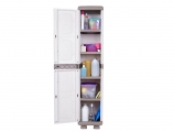 HOMEPLAST - Iridescent Plastic Single-Layer Wardrobe with 4 Shelves Beige/White 36x44x179cm. - Storage - Sort