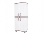 HOMEPLAST - Two-leaf wardrobe Leto Plastic with 6 shelves Beige / White 73x44x179cm. - Storage - Sort