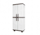 HOMEPLAST - Two-leaf wardrobe Leto Plastic with 6 shelves Grey / White 73x44x179cm. - Storage - Sort