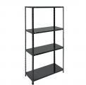 HOME USE μεταλλική ραφιέρα HUH-0200 με 4 ράφια, 75x30x150cm, μαύρη - Ραφιέρες