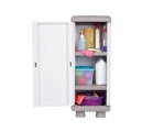 HOMEPLAST - Rea Plastic Single-Layer Wardrobe with 2 Shelves Grey/Anthracite 36x44x96cm. - Storage - Sort