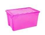 Homeplast Nak Plastic Storage Box with Lid Pink 60x40x31cm - Storage - Sort