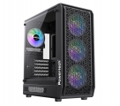 POWERTECH Gaming PC Case PT-1309, tempered glass, 4x ARGB fan, ATX, 340x200x436mm, μαύρο - Computer Boxes