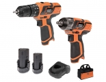 Krausmann - Bolt Wrench & Impulse Screwdriver 12V with 2 2Ah Batteries and Case - Set Cordless Tools
