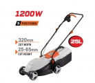 Nayakama - EM3220 Lawn Mower Electric 1200W, Cutting 32cm, Bucket 25L, 3 Position Adjustment (25/45/65mm) - Lawnmowers - Shredders - Aerators 